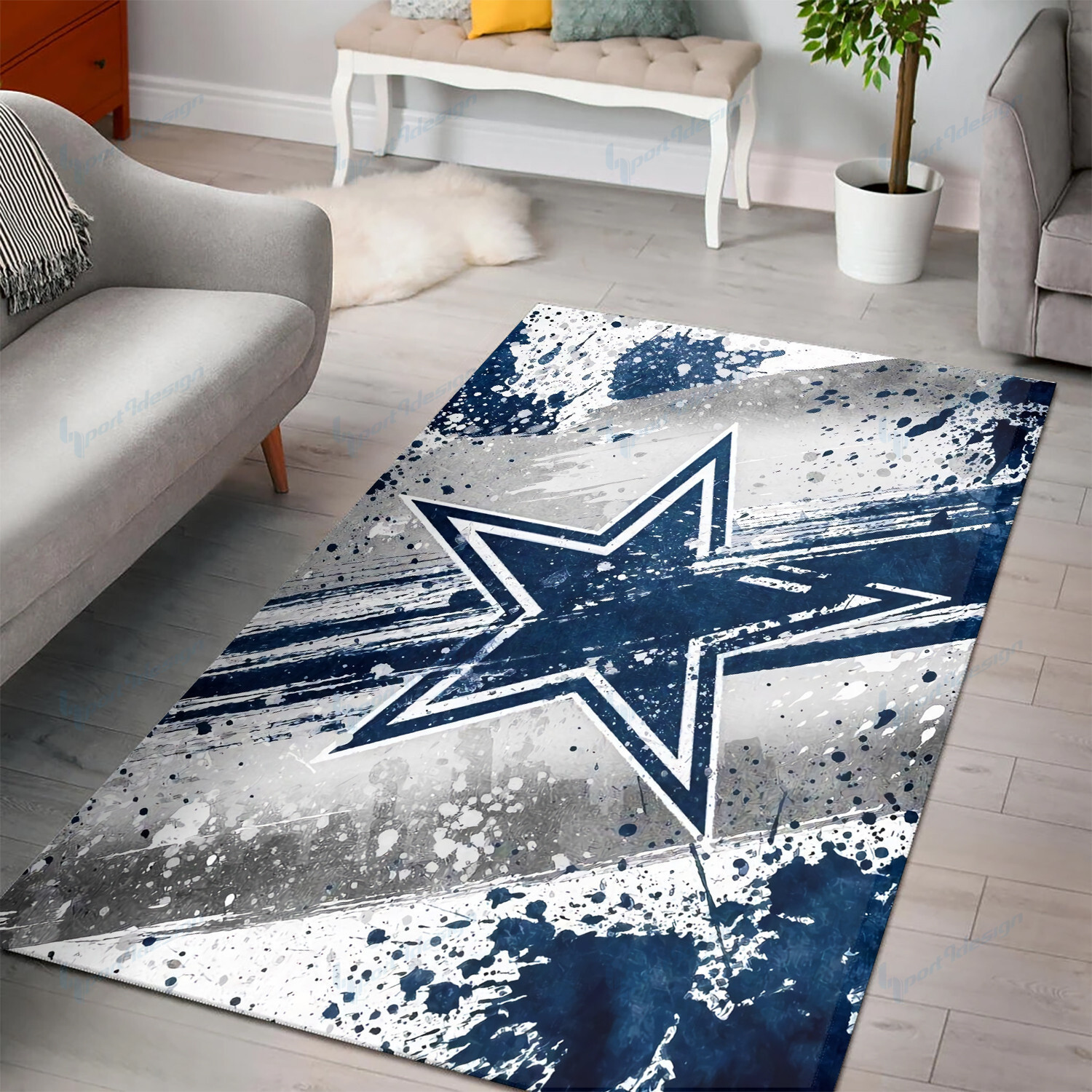 dallas cowboys premium rectangle rug 2 czaip