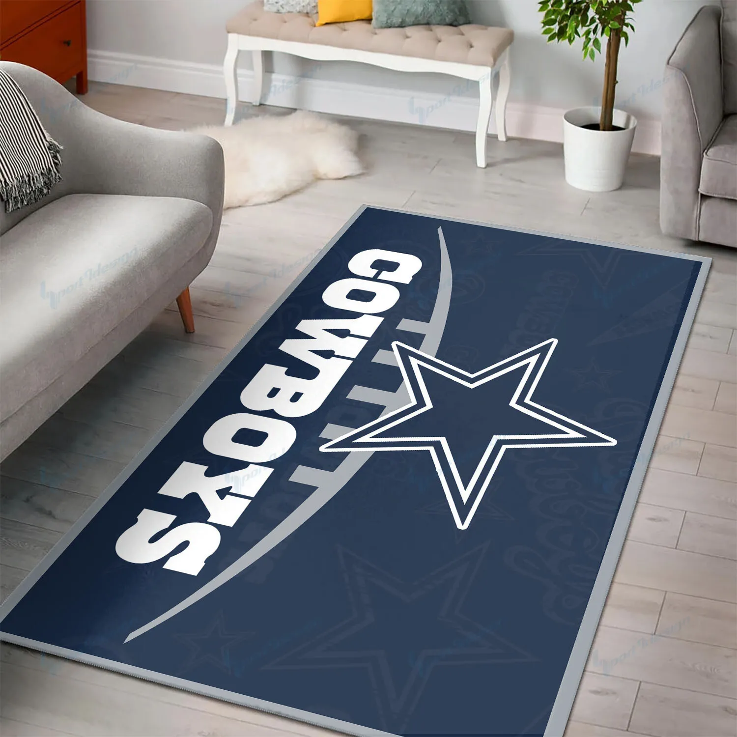 dallas cowboys premium rectangle rug 6 ljful