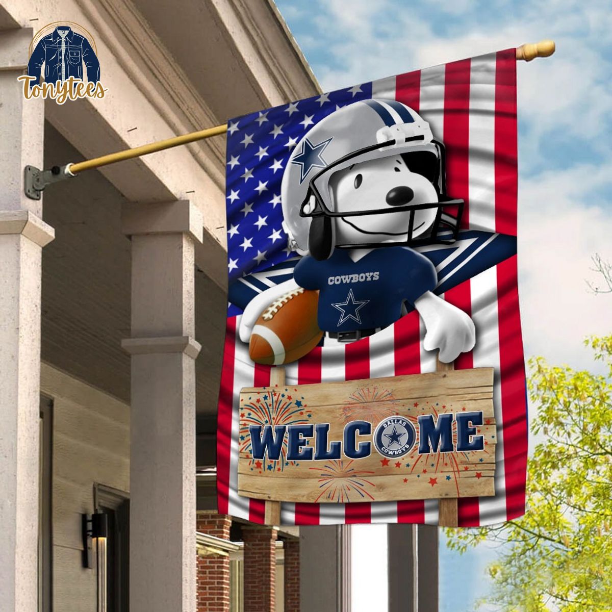 dallas cowboys snoopy peanuts welcome custom name garden flag 1 2l6mz