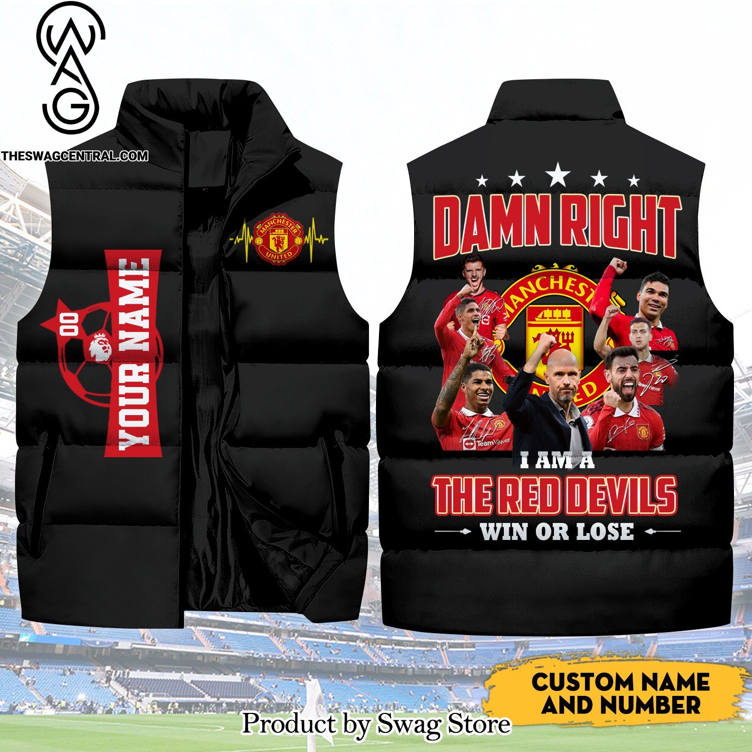 damn right i am the red devils manchester united and number classic sleeveless jacket 1 odq6D