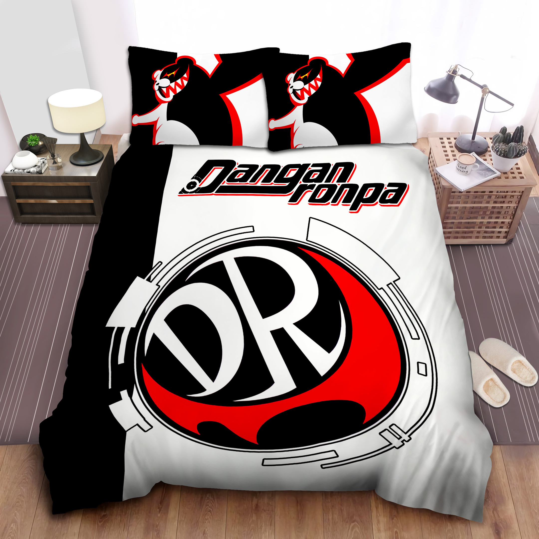 danganronpa monokuma bear artwork duvet cover bedroom sets comfortable bedding sets gndvo