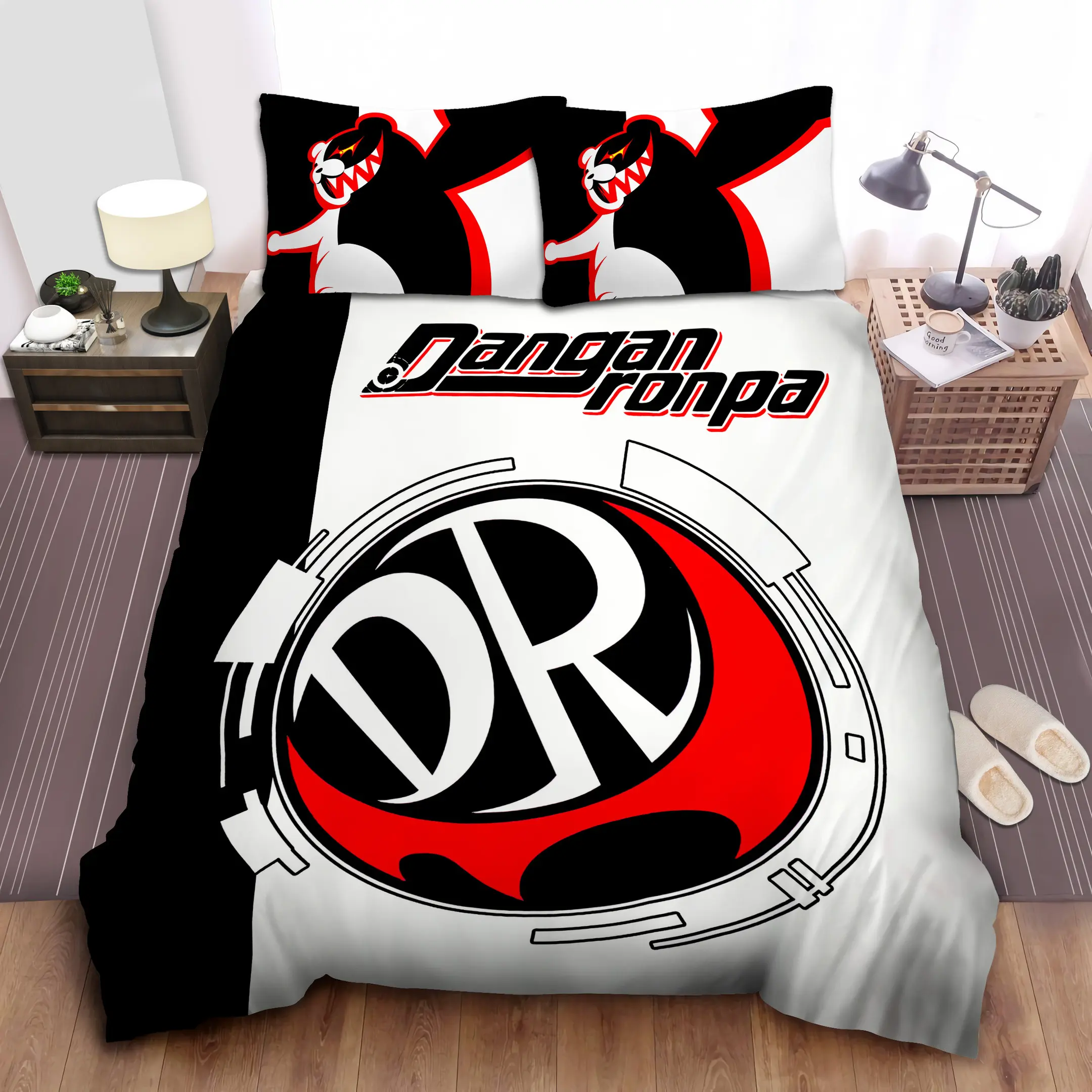 danganronpa monokuma bear artwork duvet cover bedroom sets comfortable bedding sets gndvo