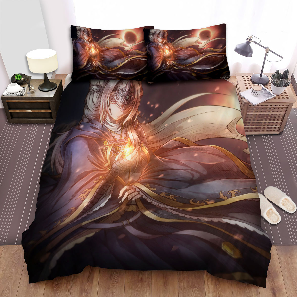 dark souls 3 the fire keeper anime art style bed sheets spread duvet cover bedding set jmigg