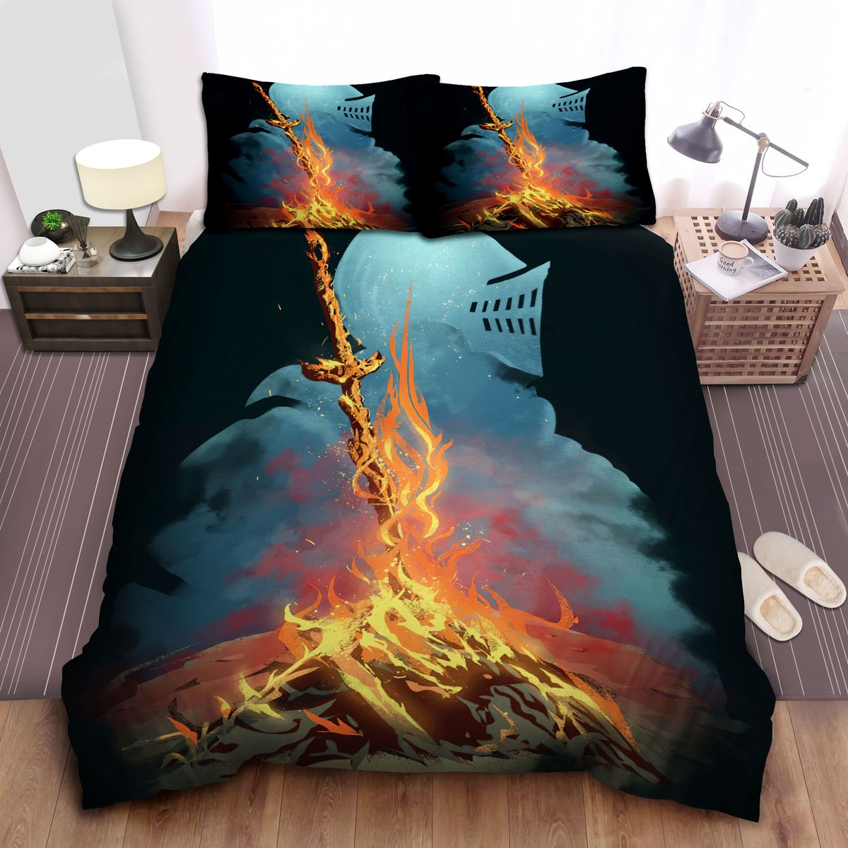 dark souls campfire duvet cover bedroom sets comfortable bedding sets 2k798