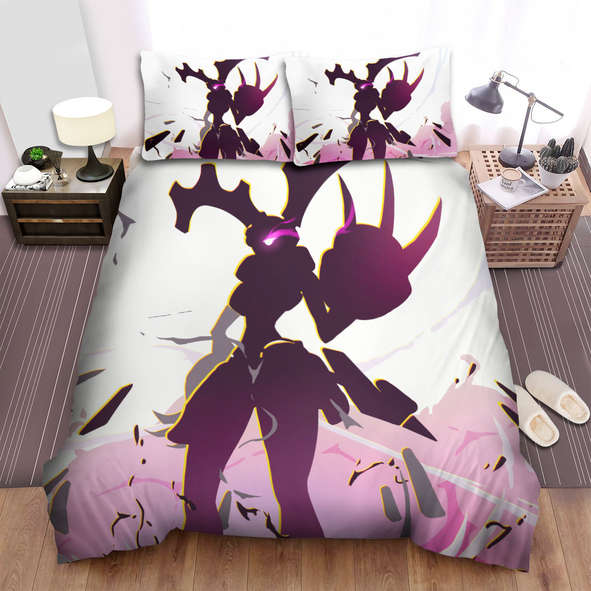 darling in the franxx argentea silhouette digital illustration bed sheets spread duvet cover bedding sets mk7cr