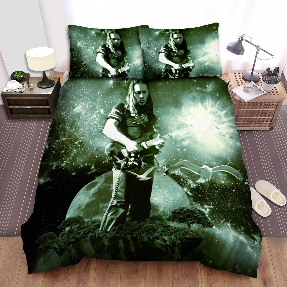 david gilmour playing guitar artwork bed sheets spread comforter duvet cover bedding sets hjxzs