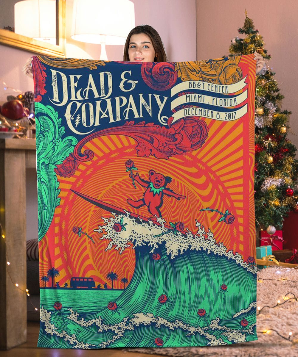 dead 26 company colorful concert poster grateful dead blanket kltck