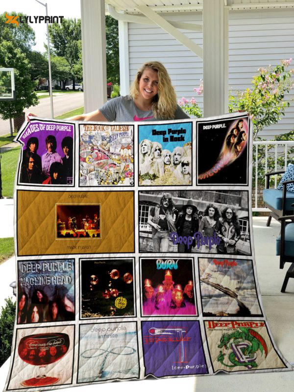 deep purple 2 quilt blanket for fans home decor gift 1