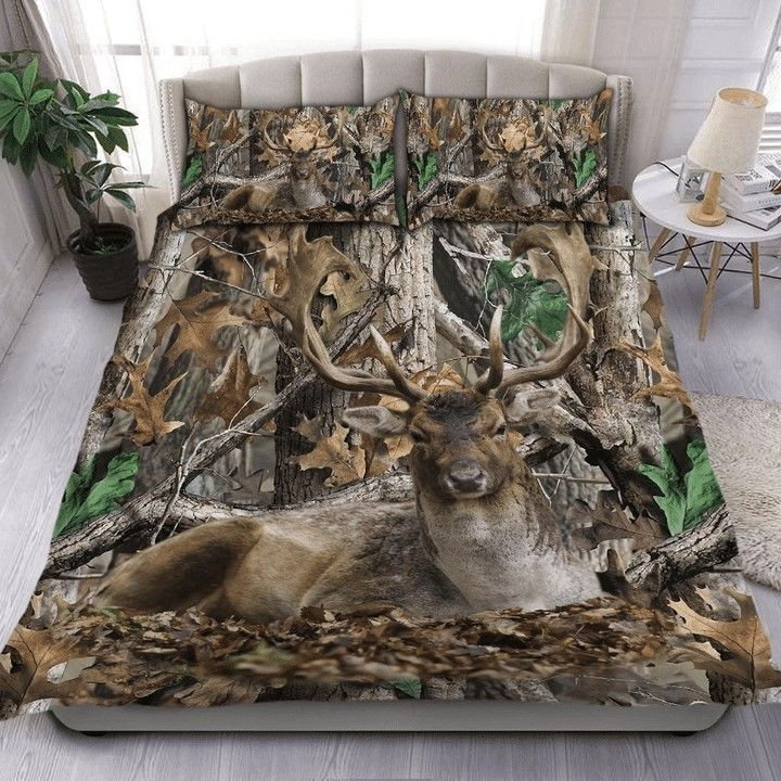 deer camo all over printed duvet cover bedroom sets comfortable bedding sets qhaob