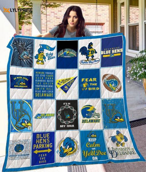 delaware blue hens 3 quilt blanket for fans home decor gift