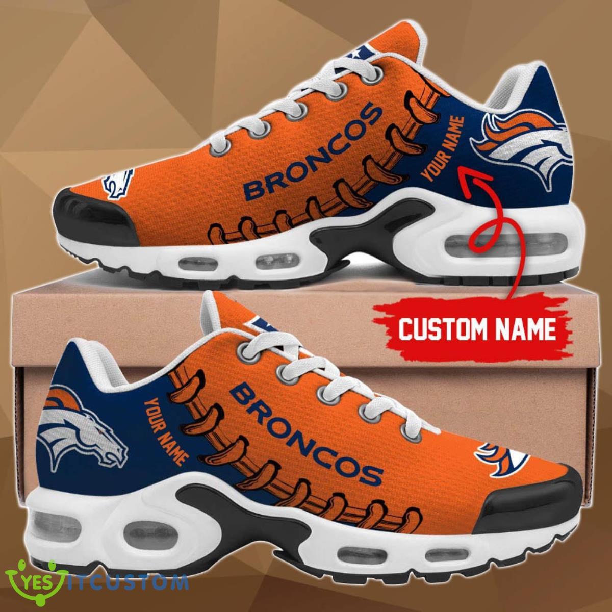 denver broncos air cushion sports shoes custom name for fans