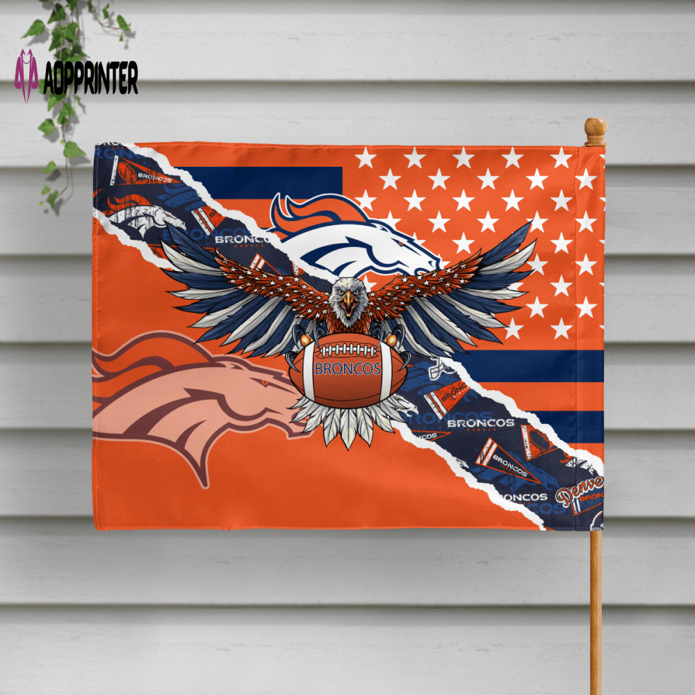 denver broncos american landscape house flag