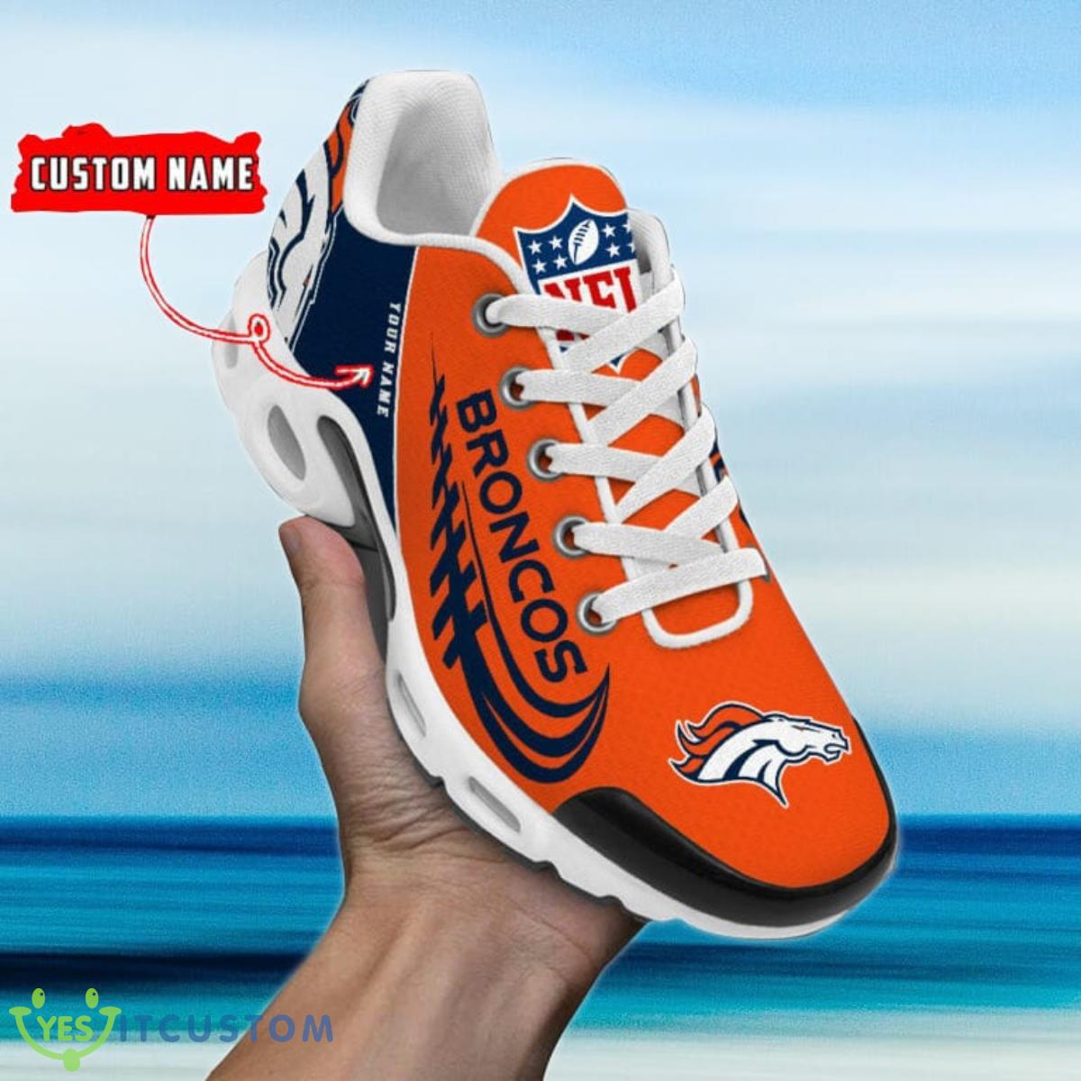 denver broncos custom name air cushion sports shoes