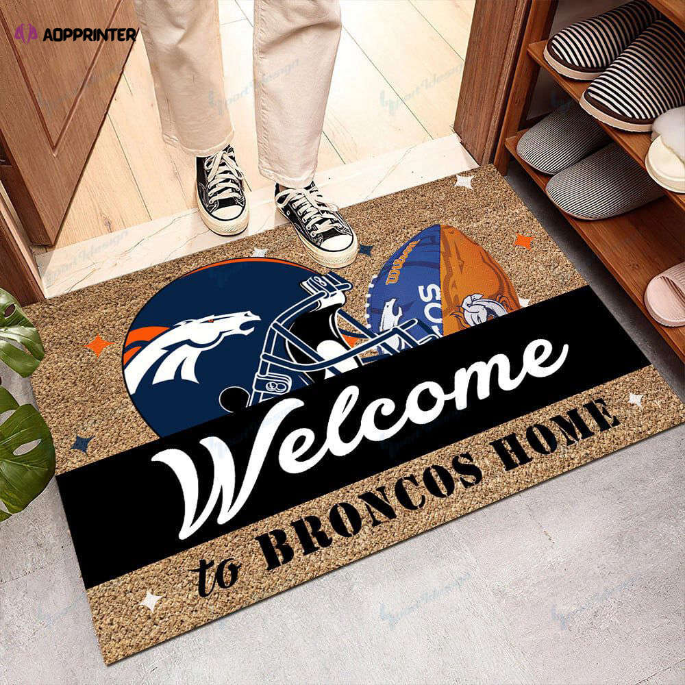 denver broncos doormat gift for home decor 1 2