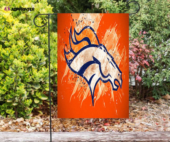 denver broncos emblem v7 double sided printing garden flag home decor gifts 1