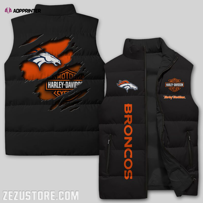 denver broncos nfl sleeveless puffer jacket custom for fans spj1244