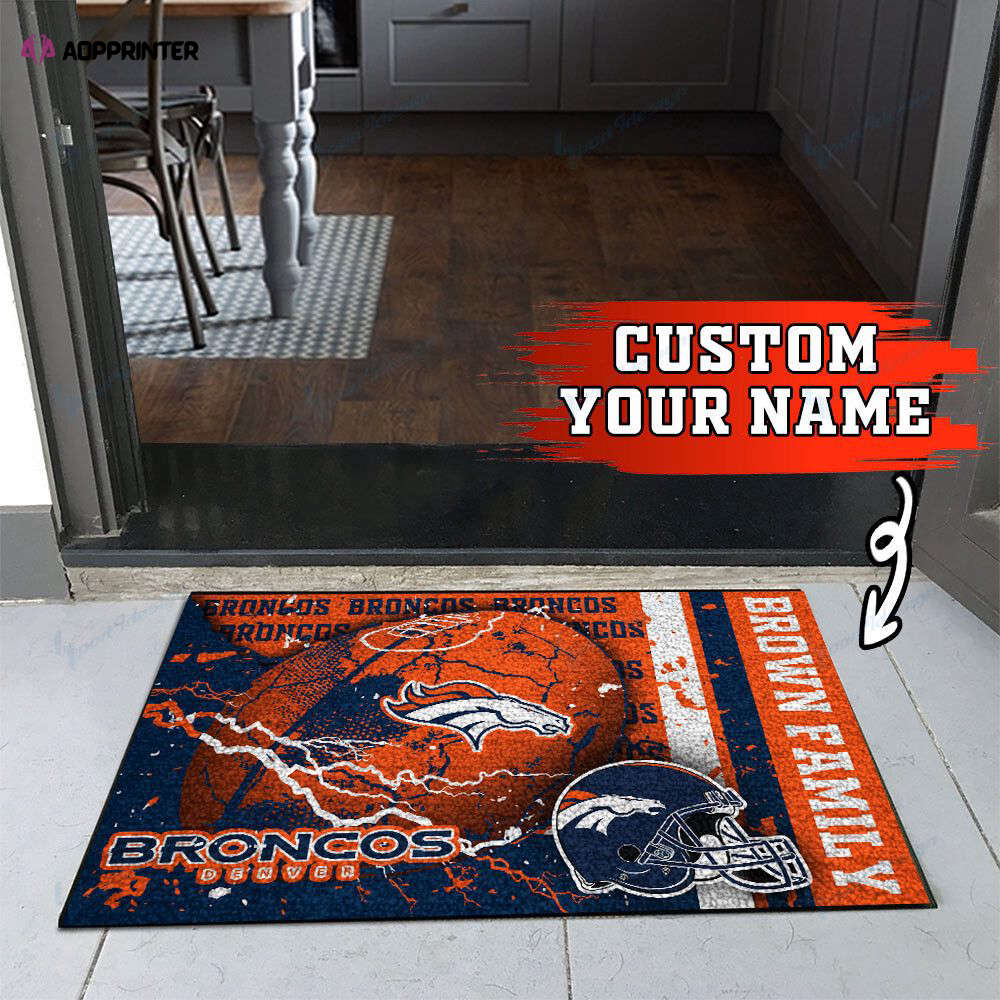 denver broncos personalized doormat gift for home decor