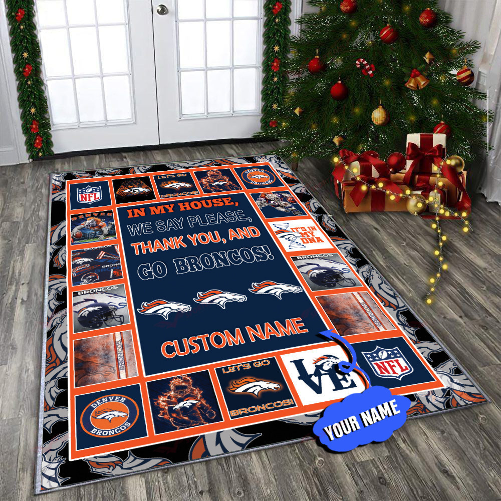 denver broncos personalized premium rectangle rug 25 f4mni