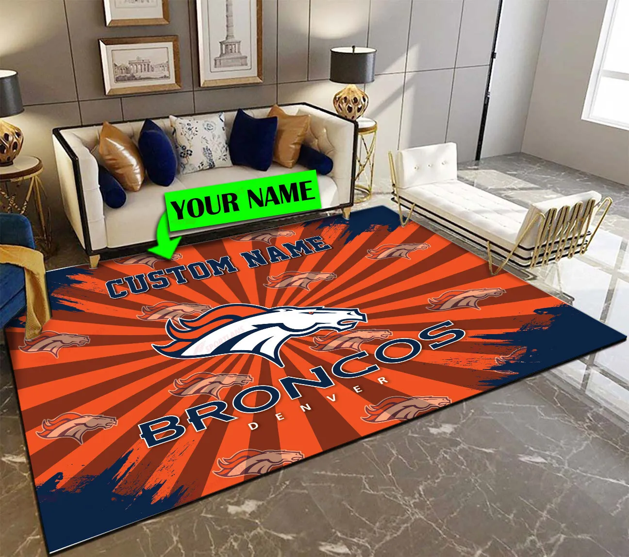 denver broncos personalized premium rectangle rug 50 cl2a5