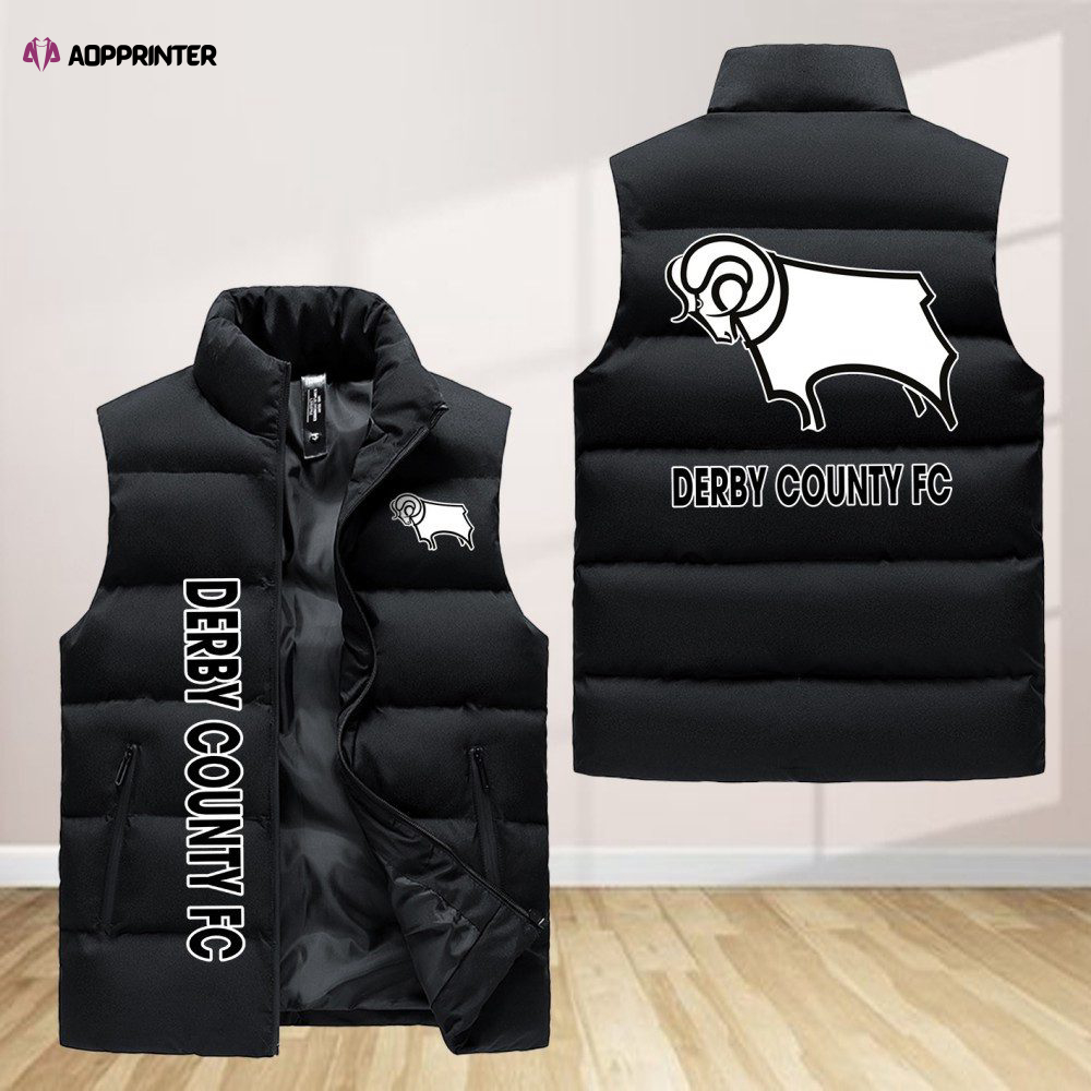 derby county sleeveless puffer jacket custom for fans gifts