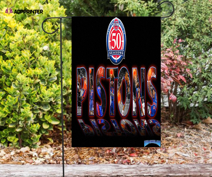 detroit pistons all players2 double sided printing garden flag home decor gifts