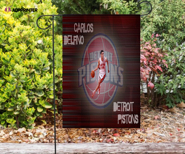 detroit pistons carlos delfino1 double sided printing garden flag home decor gifts