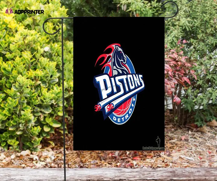 detroit pistons horse black double sided printing garden flag home decor gifts