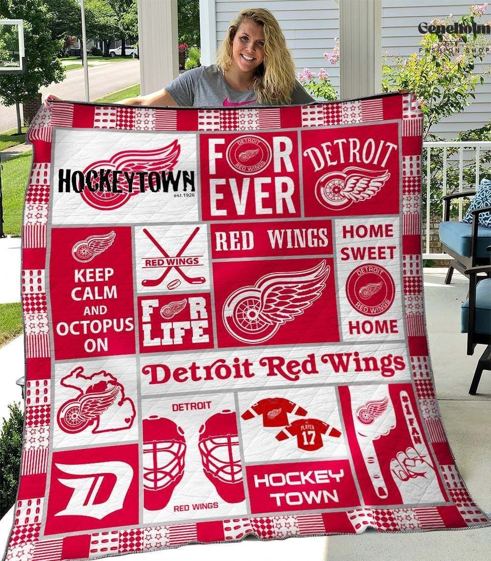 detroit red wings nhl ice hockey sports lover quilt blanket gyq7e