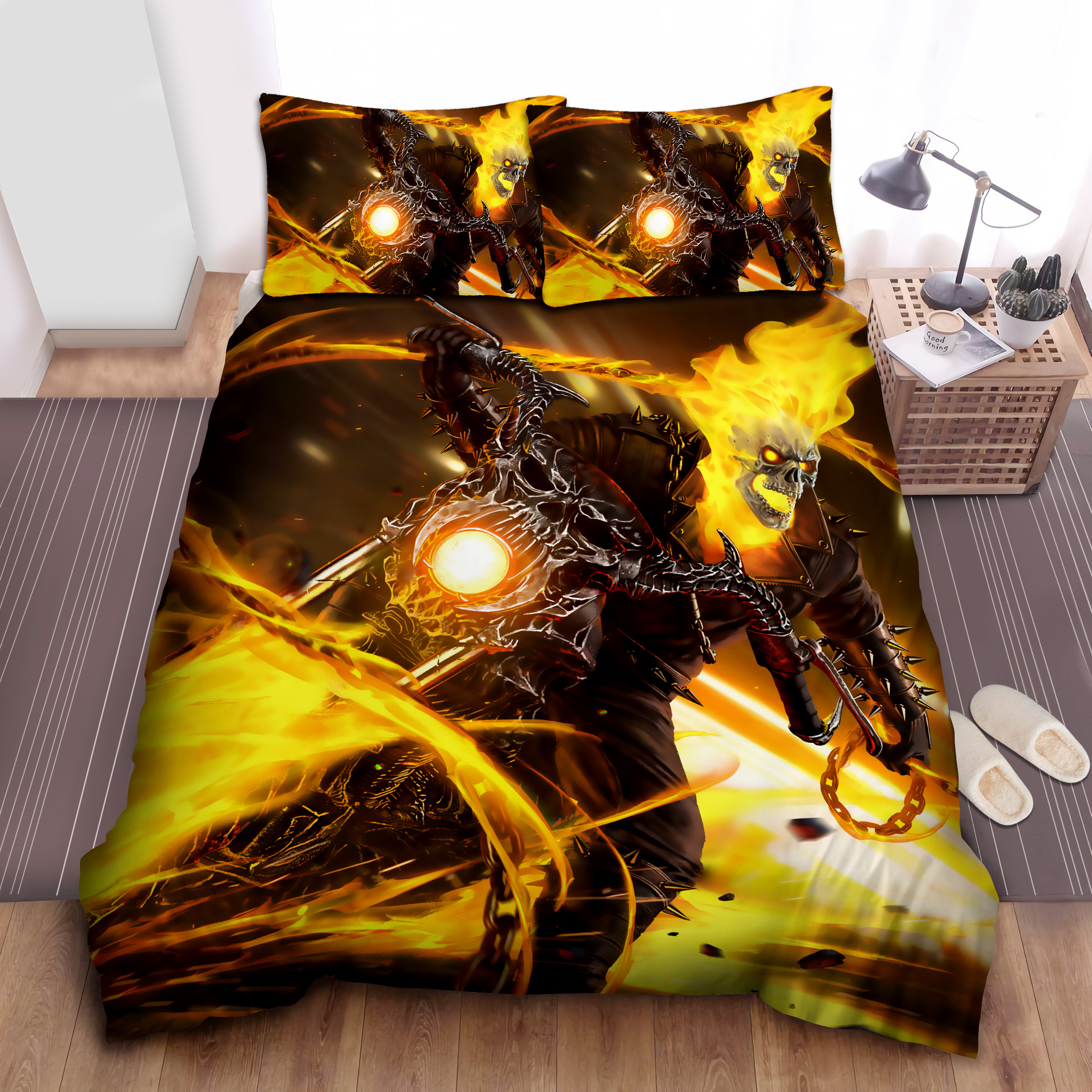 digital artwork of ghost rider duvet cover bedroom sets comfortable bedding sets uxgjx