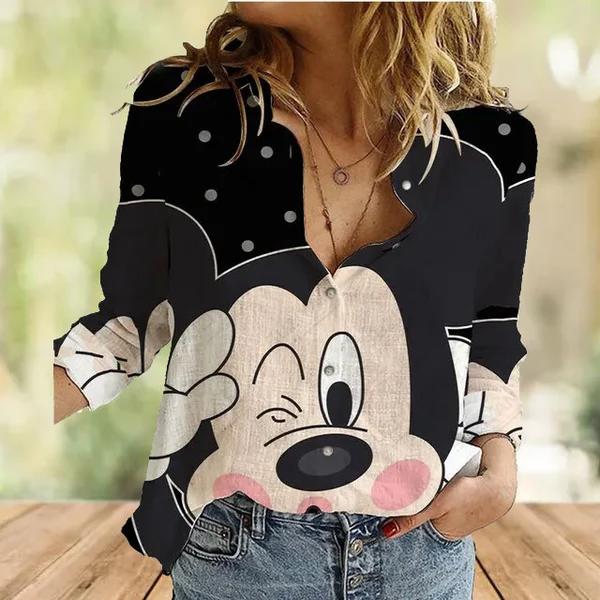 disney cute women casual shirtmickey and minnie women shirtcartoon casual shirtdisney fan giftblouse women shirtsummer women tee 20231024101117462