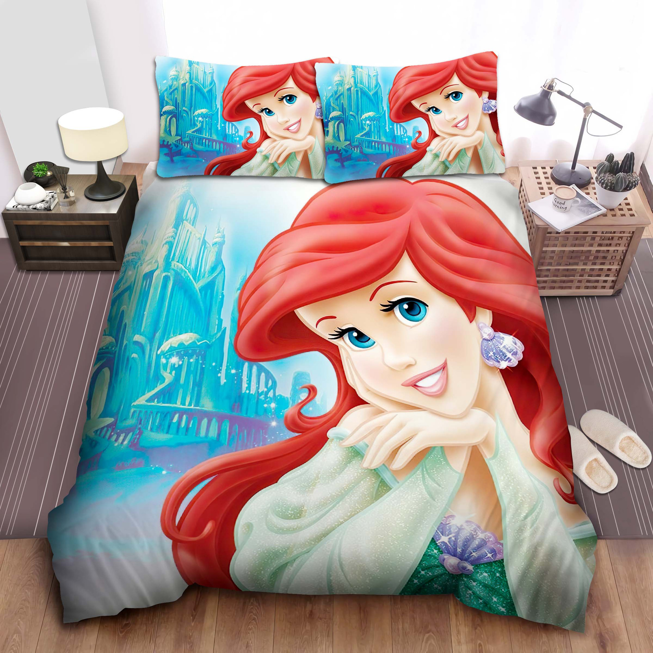 disney princess ariel with ice castle duvet cover bedroom sets comfortable bedding sets b4y8e