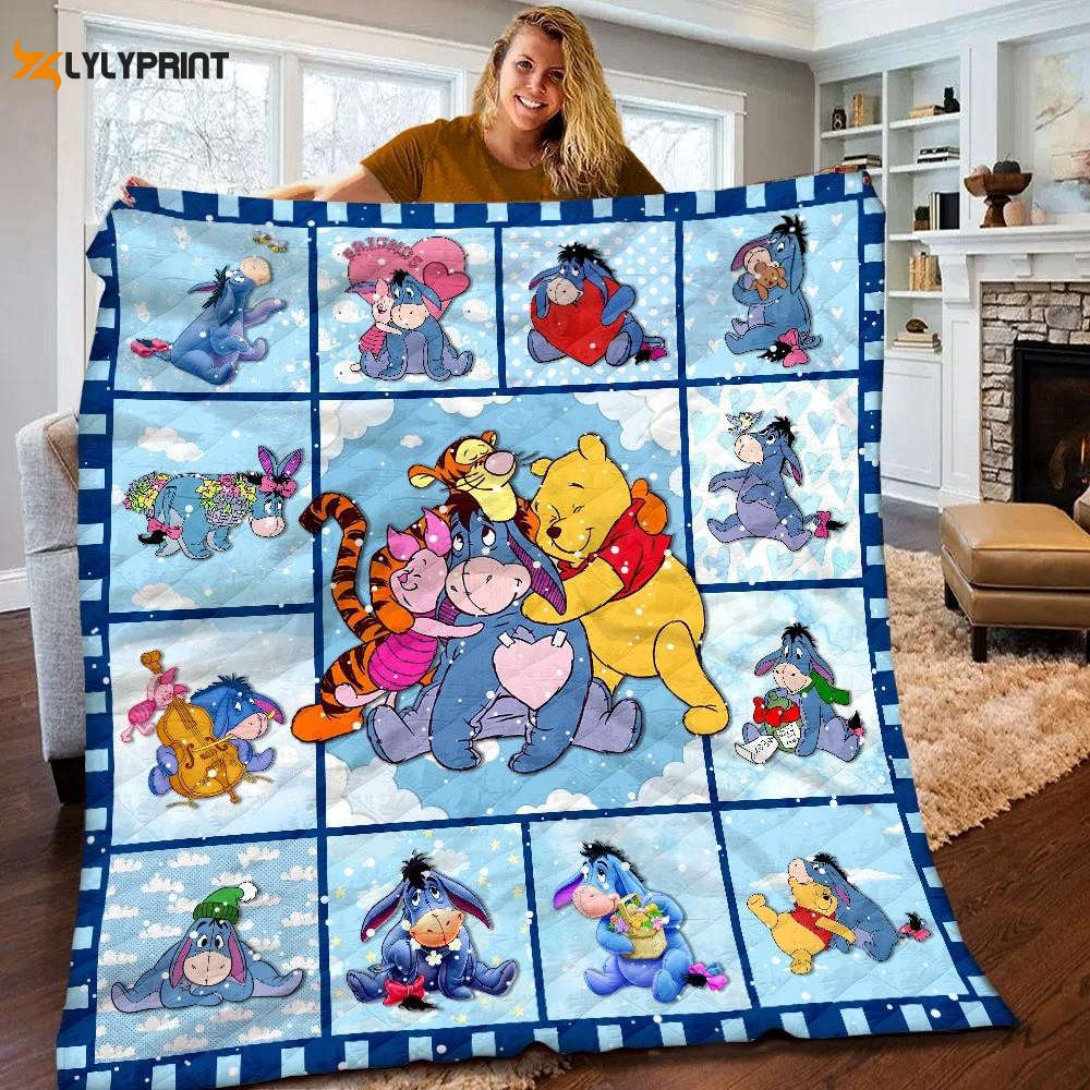 disney winnie the pooh and friend so cute christmas gift winnie the pooh quilt blanket