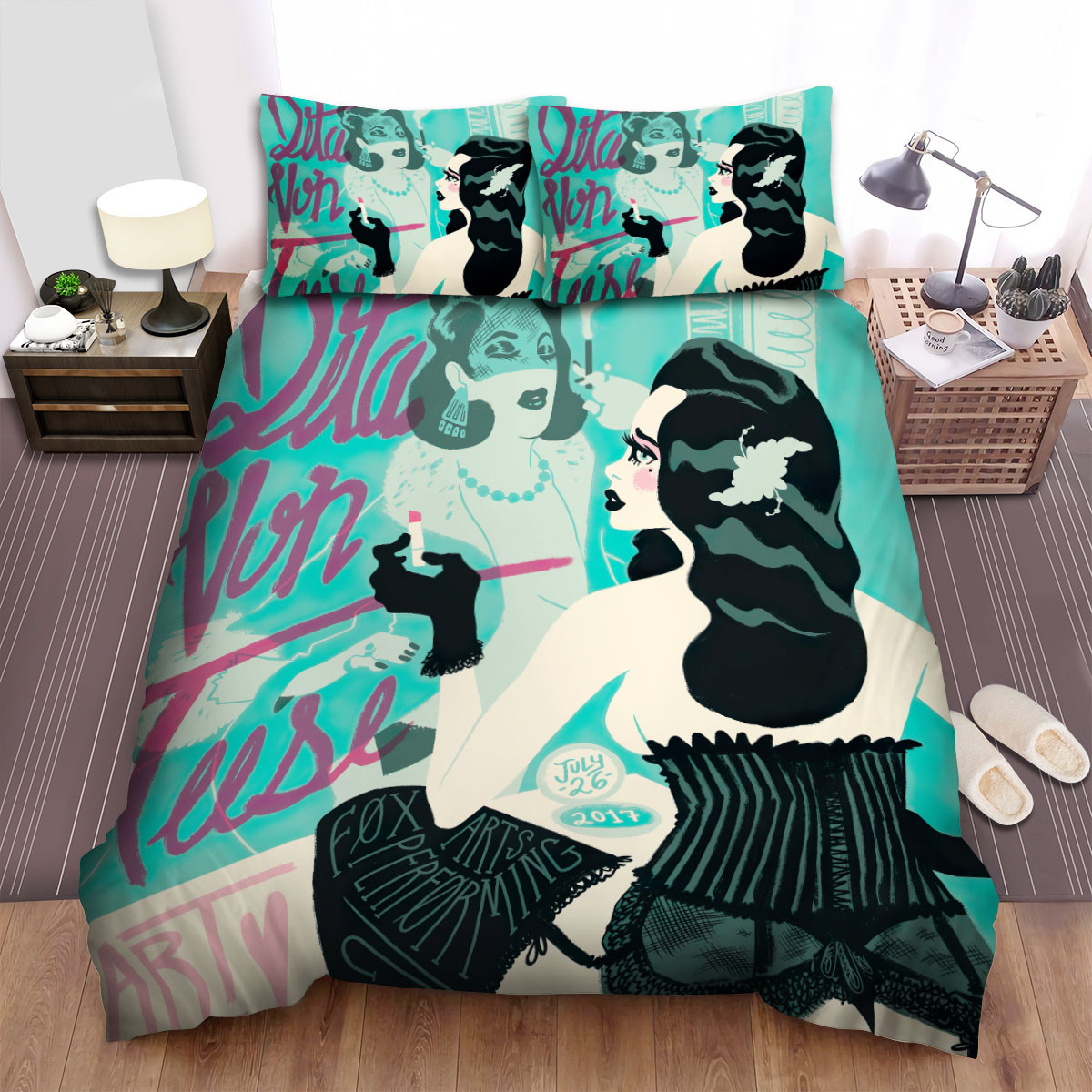 dita von teese art of the teese fan art bed sheets spread comforter duvet cover bedding sets dmnux