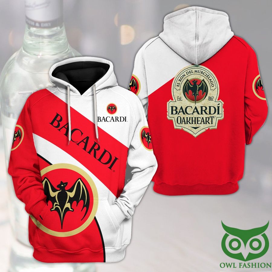 dnz5W2VX 23 Bacardi Oakheart est 1862 Red Black White 3D Hoodie