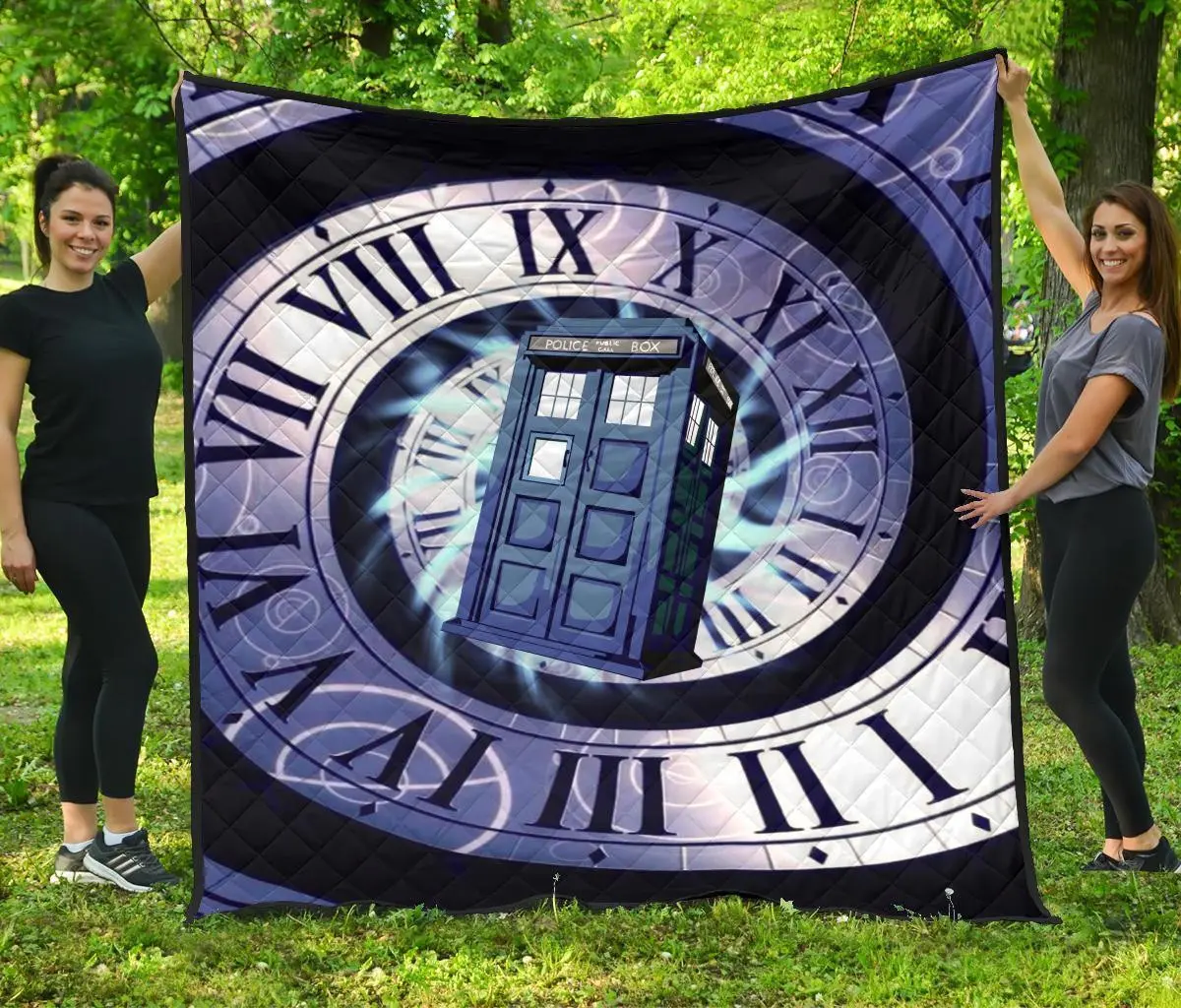 doctor who tardis quilt blanket funny gift idea for fan estdt