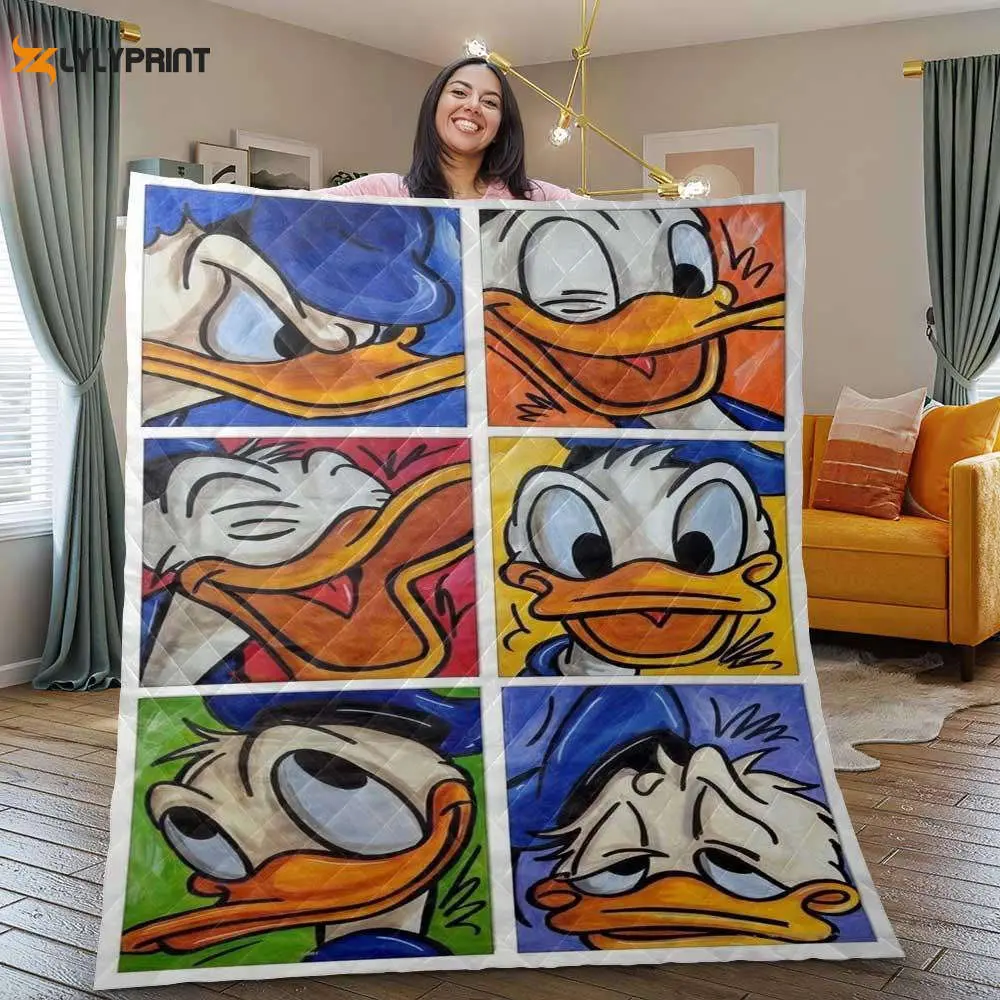 donald duck donald duck quilt blanket donald duck gift for fan donald duck image collage quilt blanket