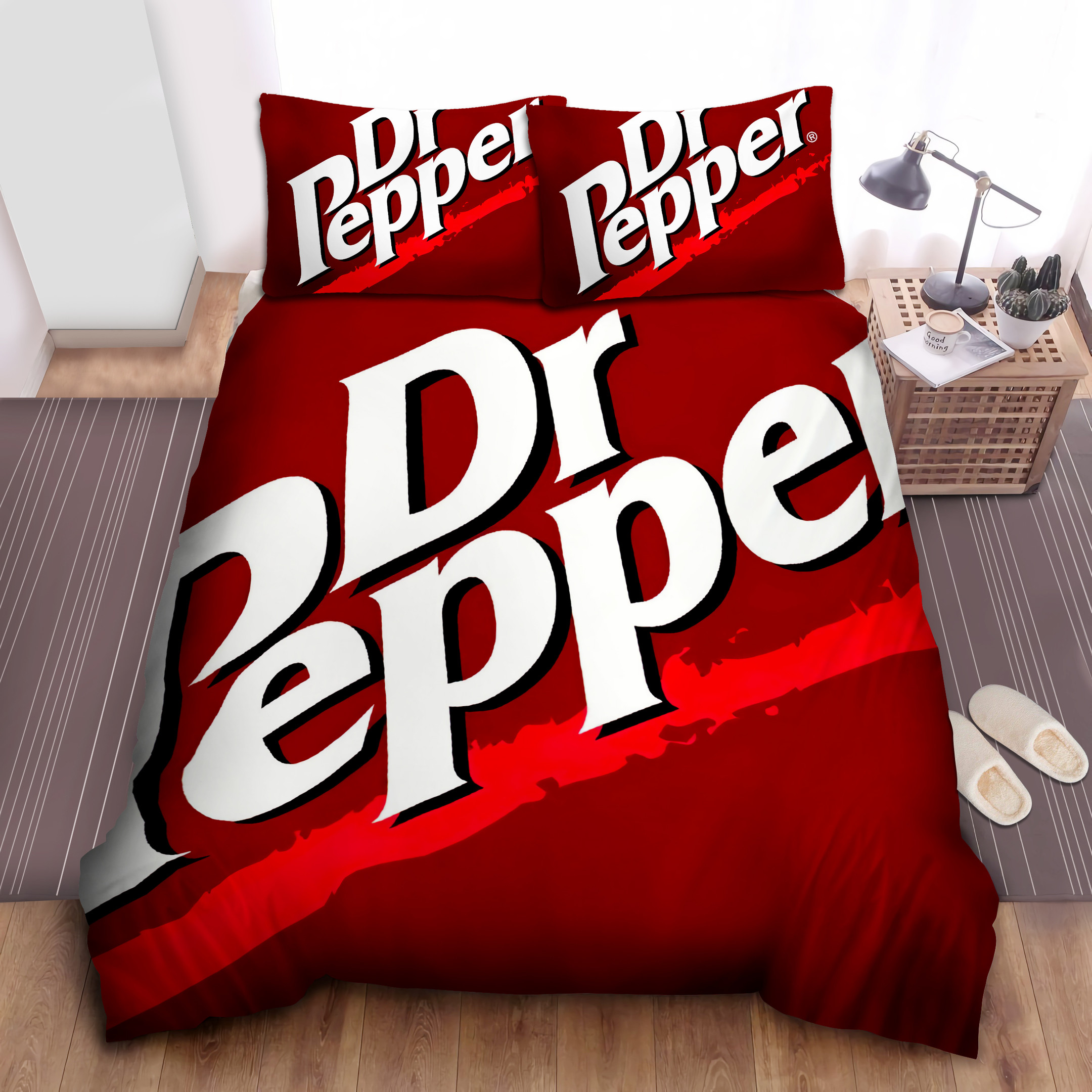 dr pepper logo comforter duvet cover bed sheets bedding sets spread kwtmw