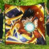 dragon ball anime db goku fighting with golden shenron dragon premium quilt blanket tldd7