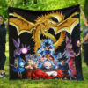 dragon ball anime db goku vs villains golden shenron dragon premium quilt blanket lwh4u