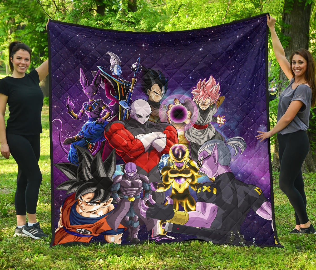 dragon ball anime db goku vs villains purple galaxy premium quilt blanke dfvm2