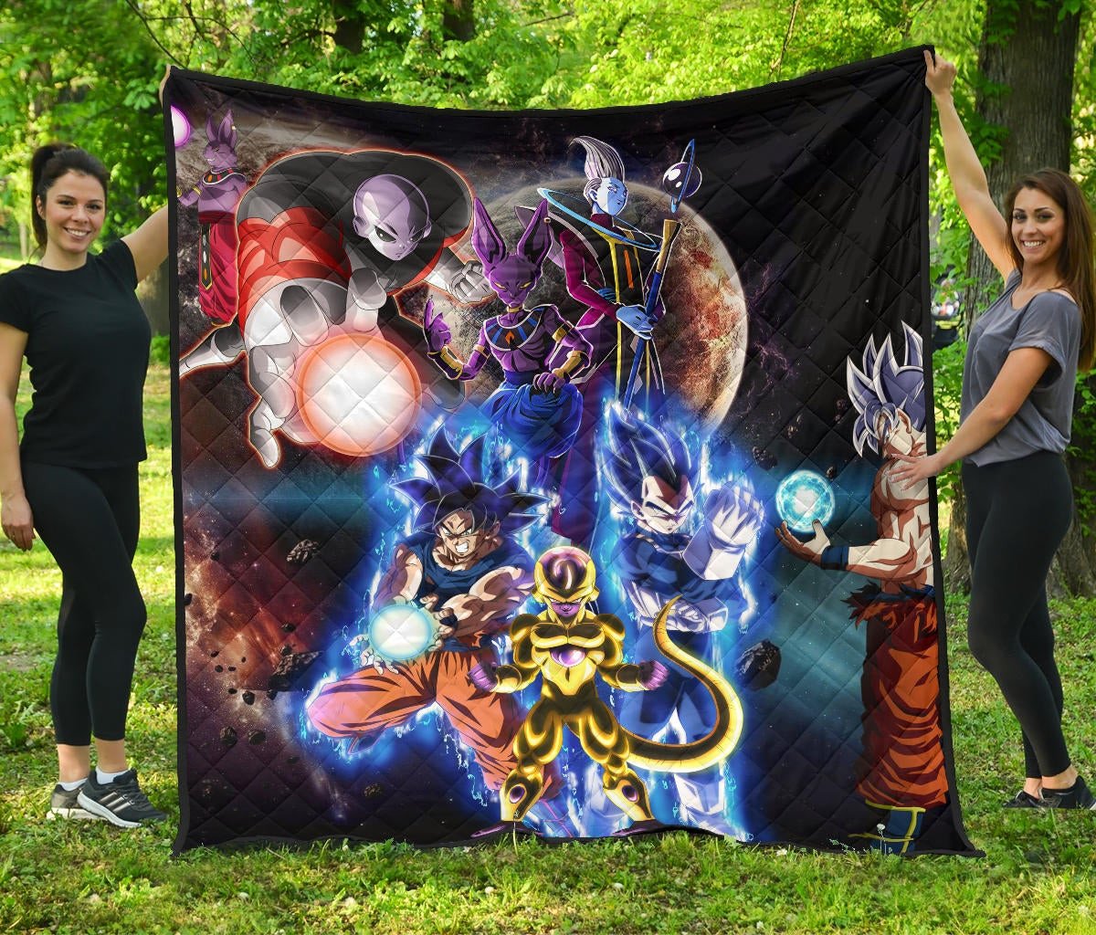 dragon ball anime db main characters super saiyan in universe premium quilt blanket rmn8z