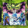 dragon ball anime db super saiyan broly goku and vegeta power vapor premium quilt blanket 6aowh