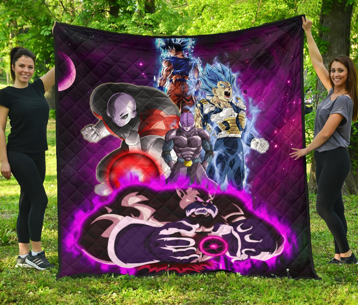 dragon ball anime premium quilt db super universe villains power purple galaxy quilt blanket rotzp