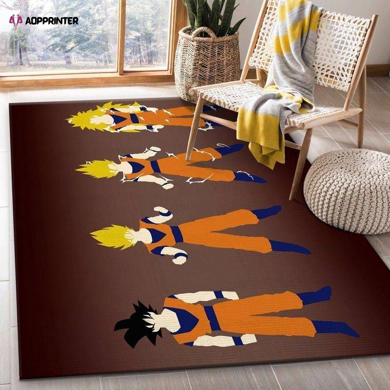 dragon ball goku saiyan z levels rug living room floor decor fan gifts