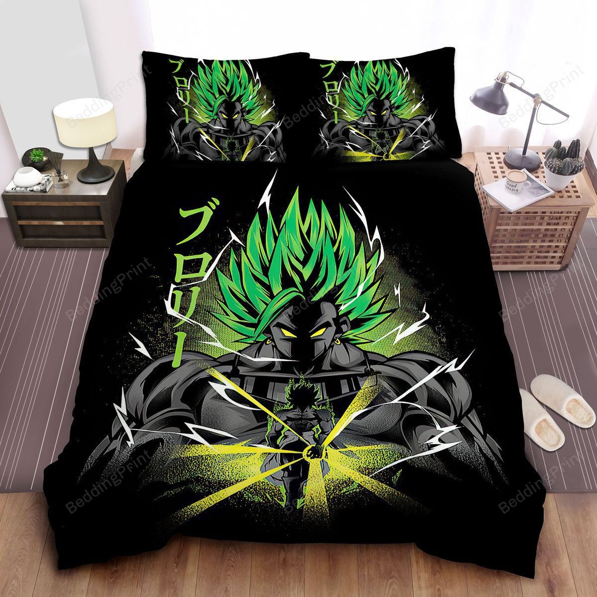 dragon ball super saiyan broly art bed sheet duvet cover bedding sets jr203