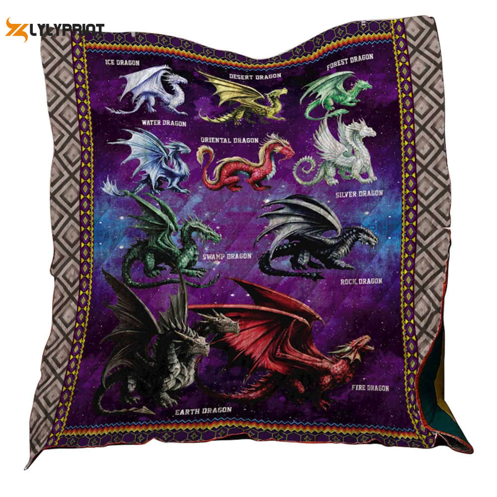 dragon collection washable 3d customized quilt blanket