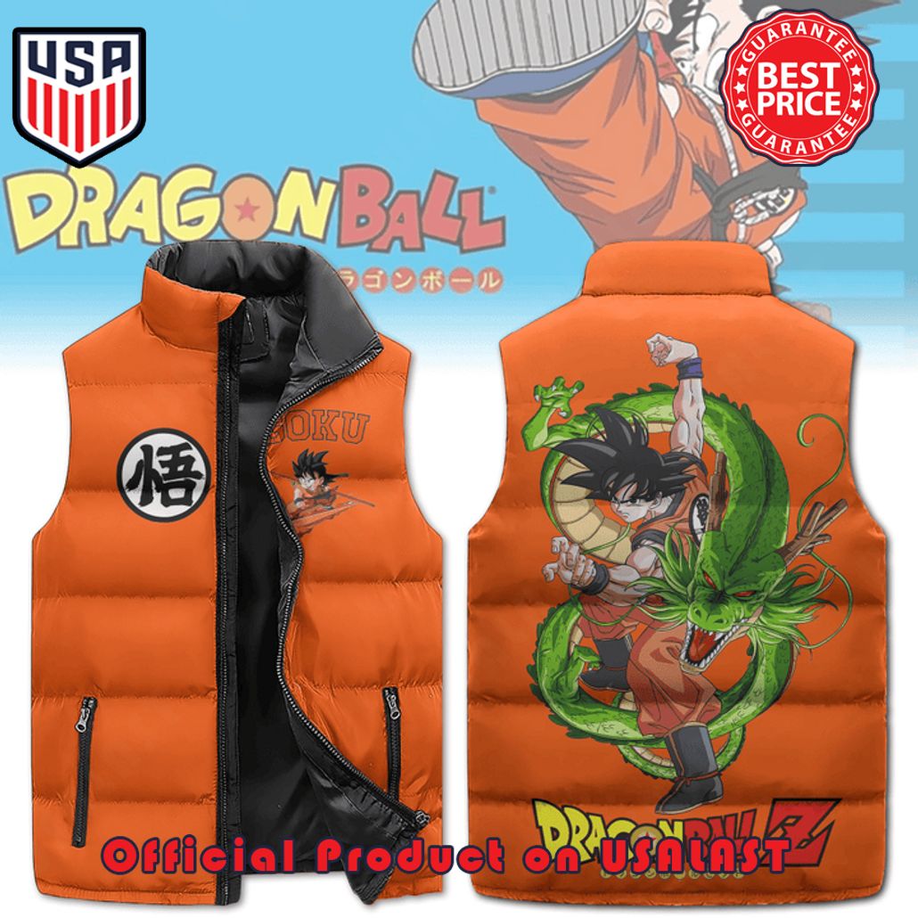 dragonball z songoku puffer sleeveless jacket 1 xAOp5