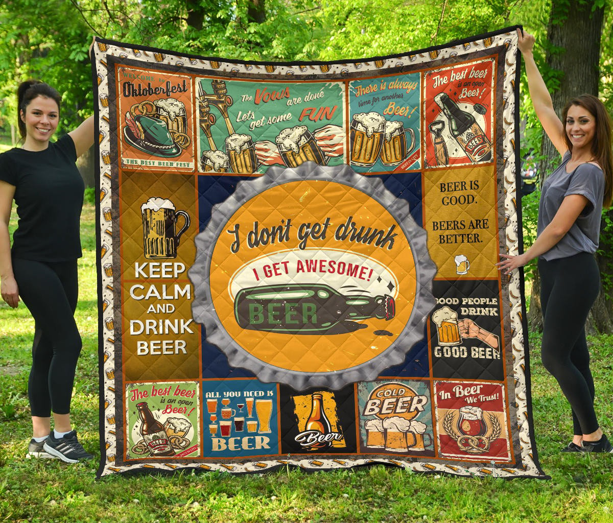 drinking beer premium quilt blanket hobby home decor custom for fans emrak