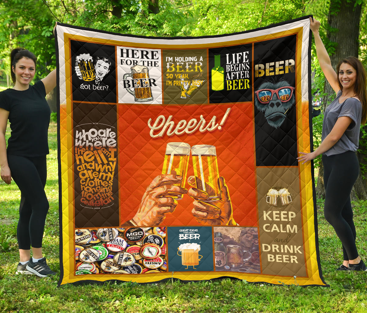 drinking beer premium quilt blanket hobby home decor custom for fans opcau