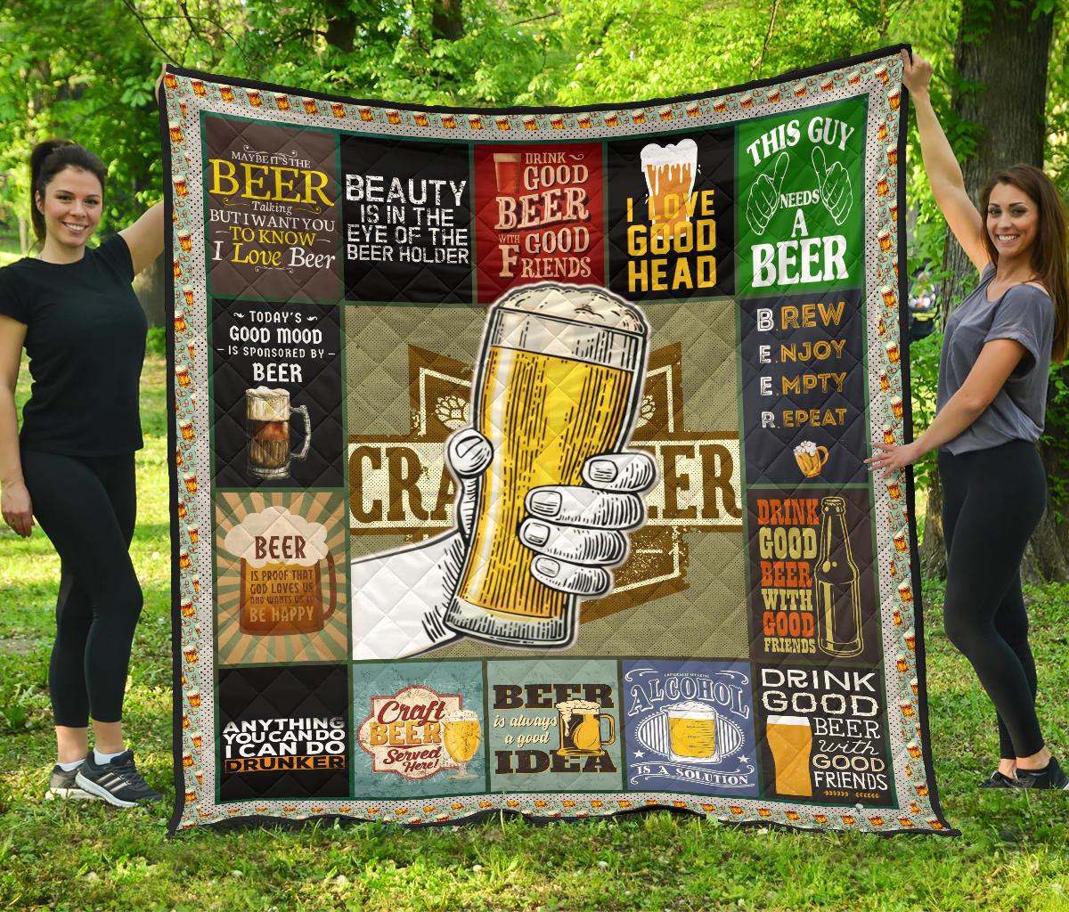 drinking craft beer premium quilt blanket hobby home decor custom for fans ojp7t